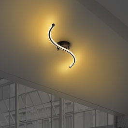 Opviq Yılan - 13278 Lámpara de araña de metal negra con LED integrado